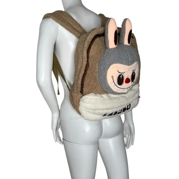 LABUBU Tan and Gray Women's Backpack